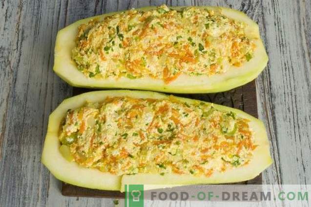 Stuffed Zucchini with Curd and Vegetables