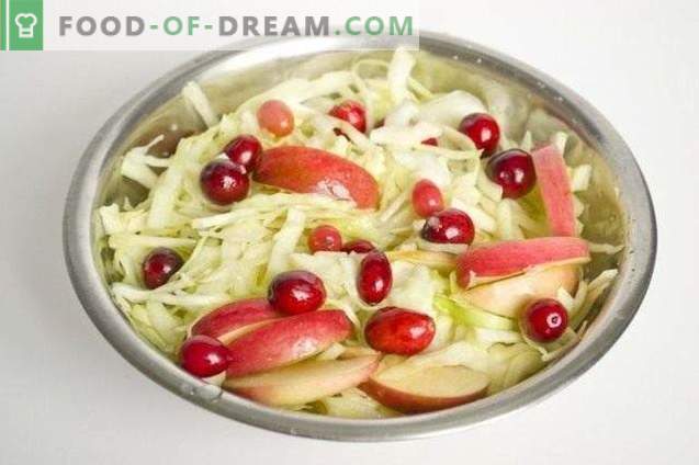 Marinated cabbage with cranberries in lemon marinade