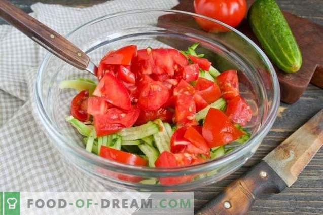 Salad with avocado, tomatoes and cucumbers