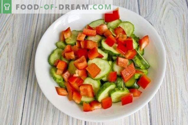 Cucumber salad with bell peppers for the winter