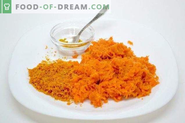 Carrot sponge cake with orange cream
