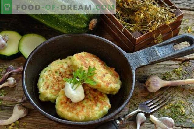 Tasty zucchini fritters with cheese and garlic