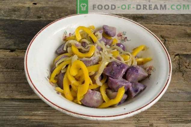 Lenten salad with purple potatoes