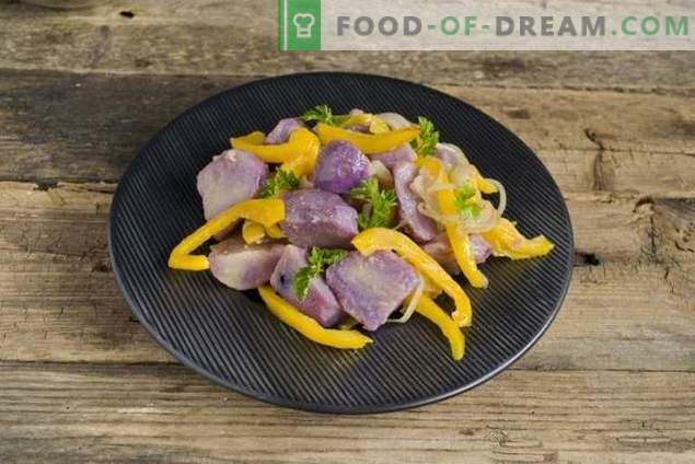Lenten salad with purple potatoes