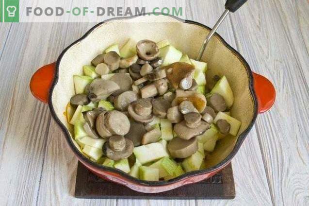 Squash with mushrooms for the winter