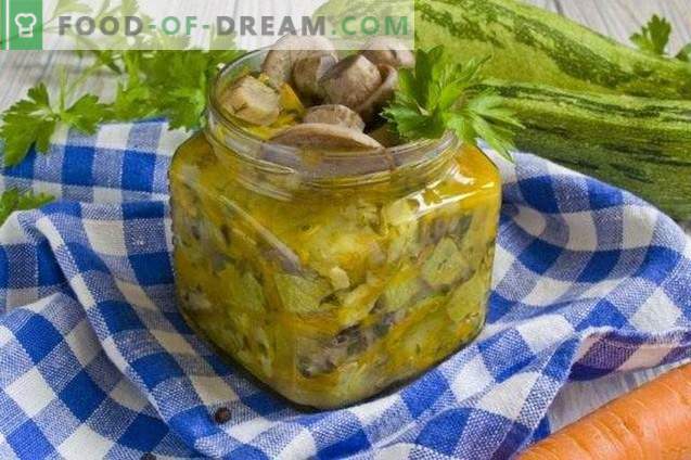 Squash with mushrooms for the winter