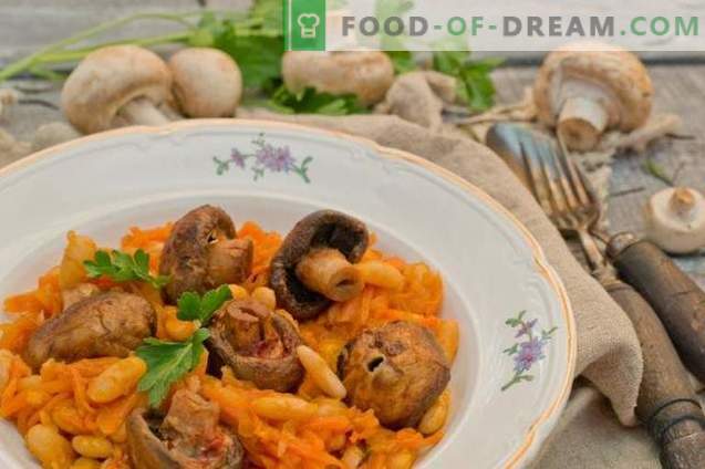 Stewed Beans with Mushrooms