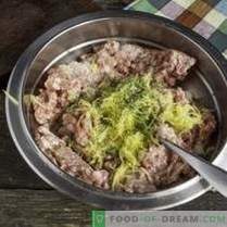 Fast meat patties with broccoli in bechamel sauce
