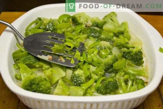 Casserole with broccoli and chicken fillet