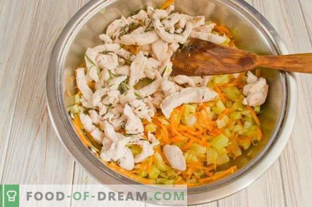 Chicken frittle with peas - vegetable stew in French