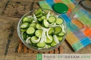 Cucumber salad with onions for the winter