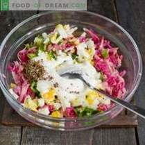 Spring radish salad with egg and mayonnaise