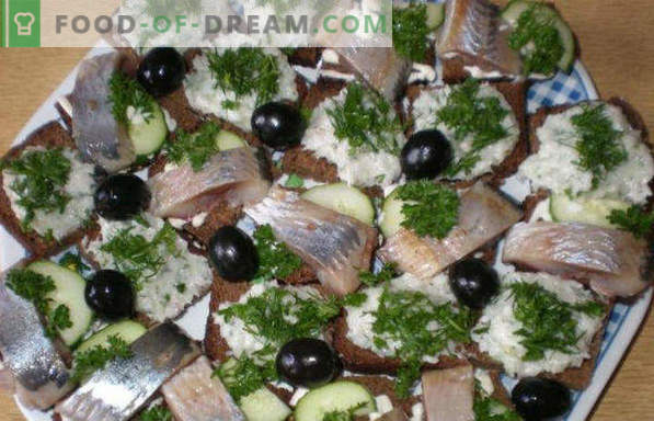 20 types of sandwiches for the holiday table, recipes with photos, with red fish, herring, caviar, hot, canapes