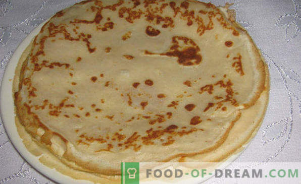 Pancakes on sour milk, recipes thick, thin, openwork, lush