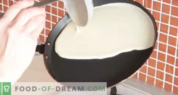 Pancakes on sour milk, recipes thick, thin, openwork, lush