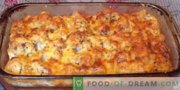 Cauliflower casserole in the oven, recipes with cheese, egg, chicken, minced meat, zucchini