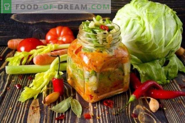Layered vegetable salad for the winter
