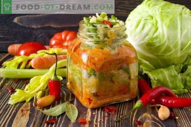 Layered vegetable salad for the winter