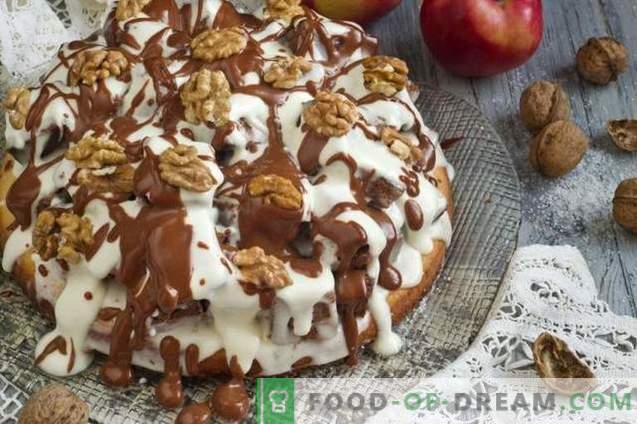 Sponge cake with walnuts and sour cream