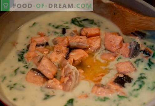 Сьомга в кремав сос - най-добрите рецепти. Как правилно и вкусно да се готви сьомга в кремав сос.