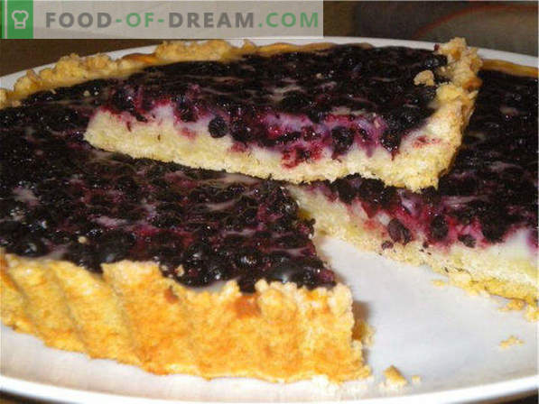 Pie with black currant, red, frozen, with sour cream, cottage cheese, in a slow cooker