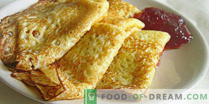 Dough for pancakes on kefir, recipes with milk, without eggs, yeast, with boiling water