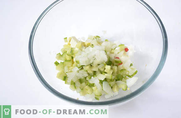 Tuna Salad: A useful high protein snack. Step-by-step recipe author's photo-recipe of spicy salad with tuna, eggs, cheese