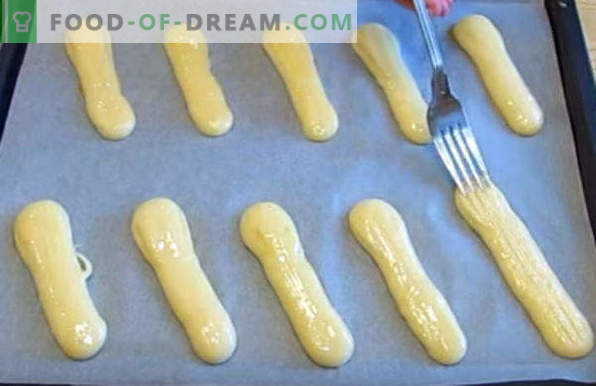 Choux pastry for eclairs, recipes on milk, margarine, vegetable oil