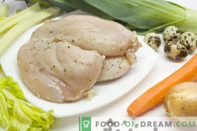 Chicken breast roll in leek