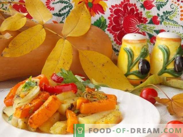 Oven Baked Potatoes with Pumpkin and Vegetables