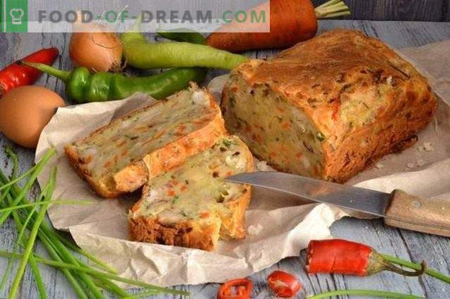 Mushroom pie with chicken and vegetables