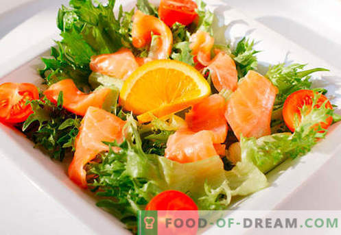 Salad with salmon - a selection of the best recipes. How to properly and deliciously make a salad with salmon.