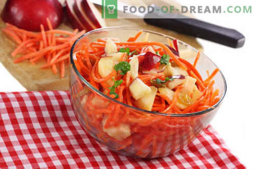 Carrot and apple salad - the best recipes. How to properly and tasty to prepare a salad of carrots and apples.