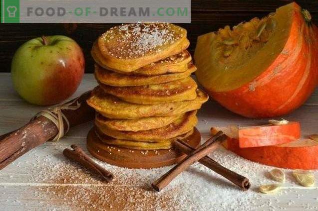 Pancakes with pumpkin and apples