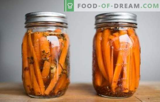 Salads and side dishes of pickled carrots with garlic. Snack, for the table and for the winter - pickled carrots with garlic