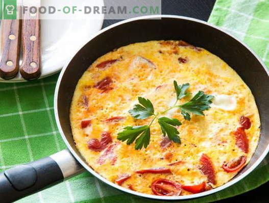 Omelet with tomatoes - proven recipes. How to cook and make an omelet with tomatoes.