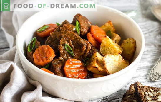 Cooking yummy - beef stew. Hearty and simple variations on beef stew: with beans, prunes, mushrooms