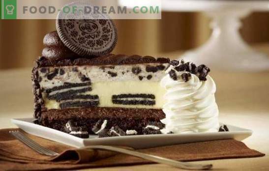 White and black is Oreo cake. In search of refined harmony of taste: recipes of Oreo sponge cake and shortcake (with fruit, chocolate, curd)