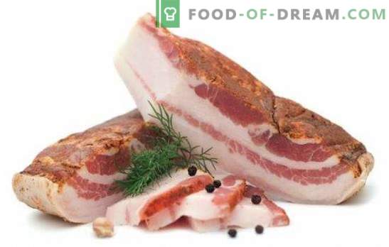 Salty breast - a real delicacy of bacon! Cooking recipes, snacks from it and ways of serving salty bacon