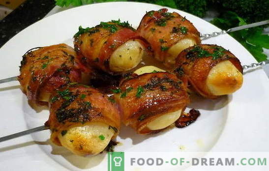 Potato baked with bacon - an accordion and not only. Cooking potatoes baked with bacon - quick and interesting recipes