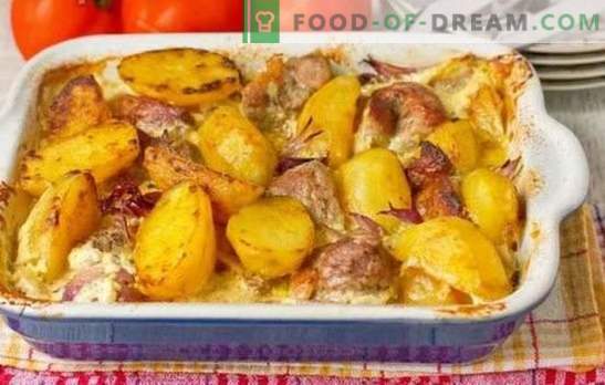 Pork at home with potatoes is very simple. Baked, stewed and fried pork dishes at home with potatoes
