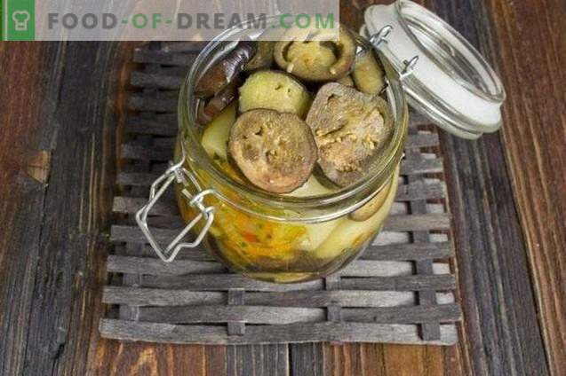 Vegetable platter of stuffed peppers with eggplants for the winter