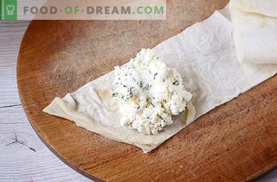 Appetizer from cottage cheese and pita with garlic and greens - just ask on the table! Photo-recipe step by step cooking spicy snack of pita and cottage cheese