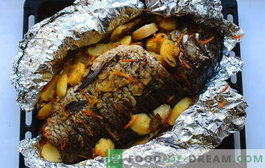 Baking carps in the oven in foil is a whole science! Carps in the oven in foil, stuffed, according to classic recipes