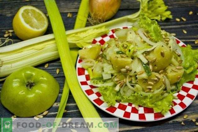 Lenten potato salad with celery and apple