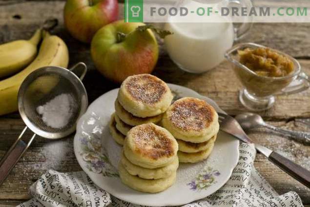 Magnificent cheesecakes with banana-apple confiture