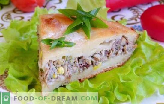Pie with saury filler pie - another, another, one more piece! Recipes amazing flood pies with saury and vegetables, cereals, eggs