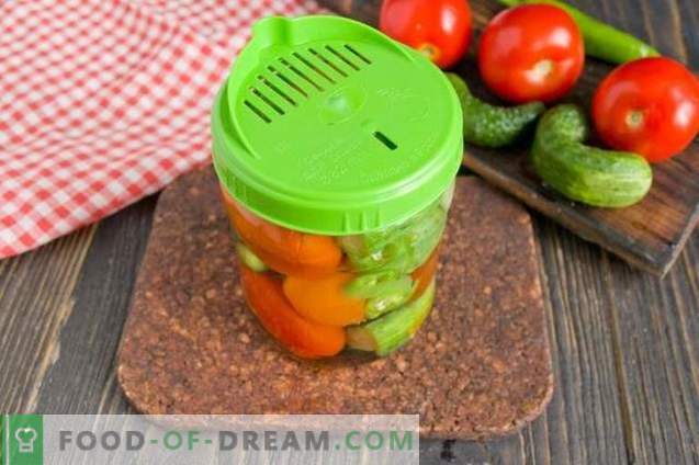 Pickled cucumbers with tomatoes - summer assorted for winter