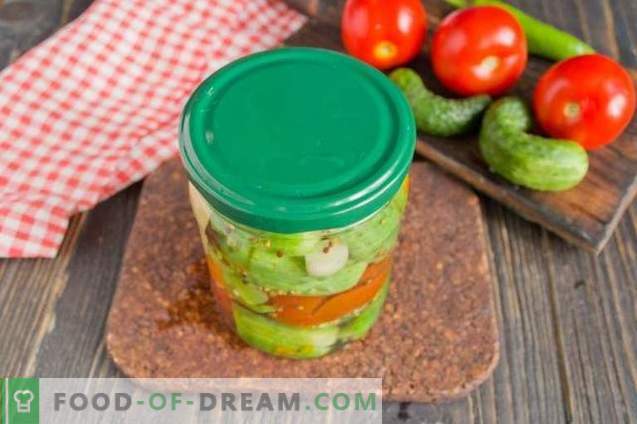 Pickled cucumbers with tomatoes - summer assorted for winter