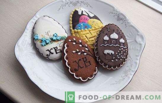Gingerbread cookies for Easter - a wonderful treat! Recipes painted gingerbread at Easter with honey, burnt sugar, kefir, with sour cream